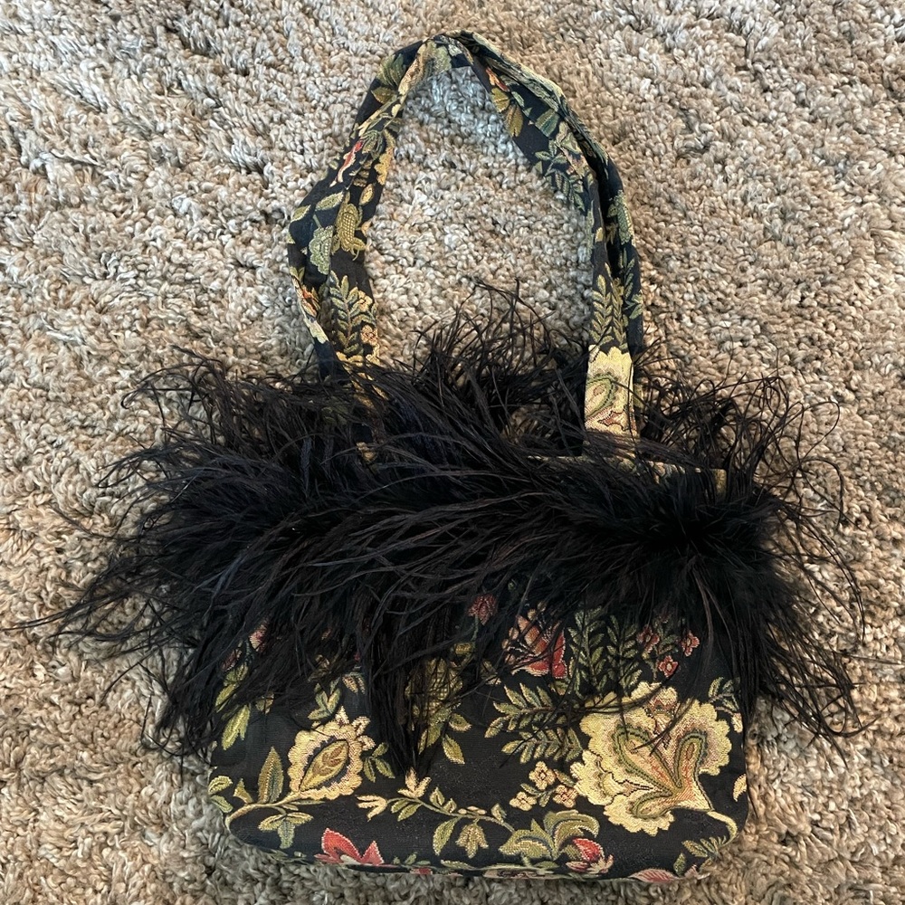 Y2K Feather Floral Purse - MaryJean Collection